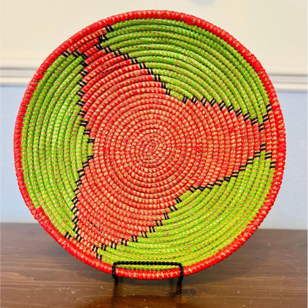 Made in Mexico Hand-Braided Bread Fruit Basket Bowl 14" Diameter Tight Coil